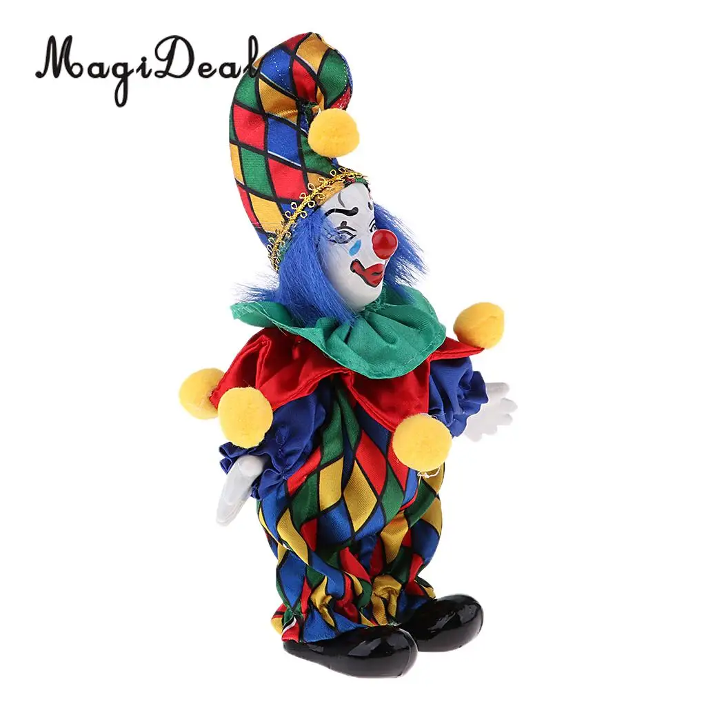 6inch Funny Clown Man Doll Wearing Colorful Costume Halloween Ornament #3