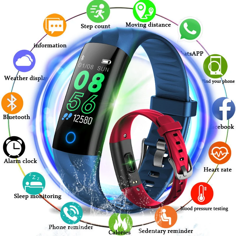 

Smart wrist Band Heart rate Blood Pressure Oxygen Oximeter Sport Bracelet Waterproof Watches intelligent For iOS Android Women