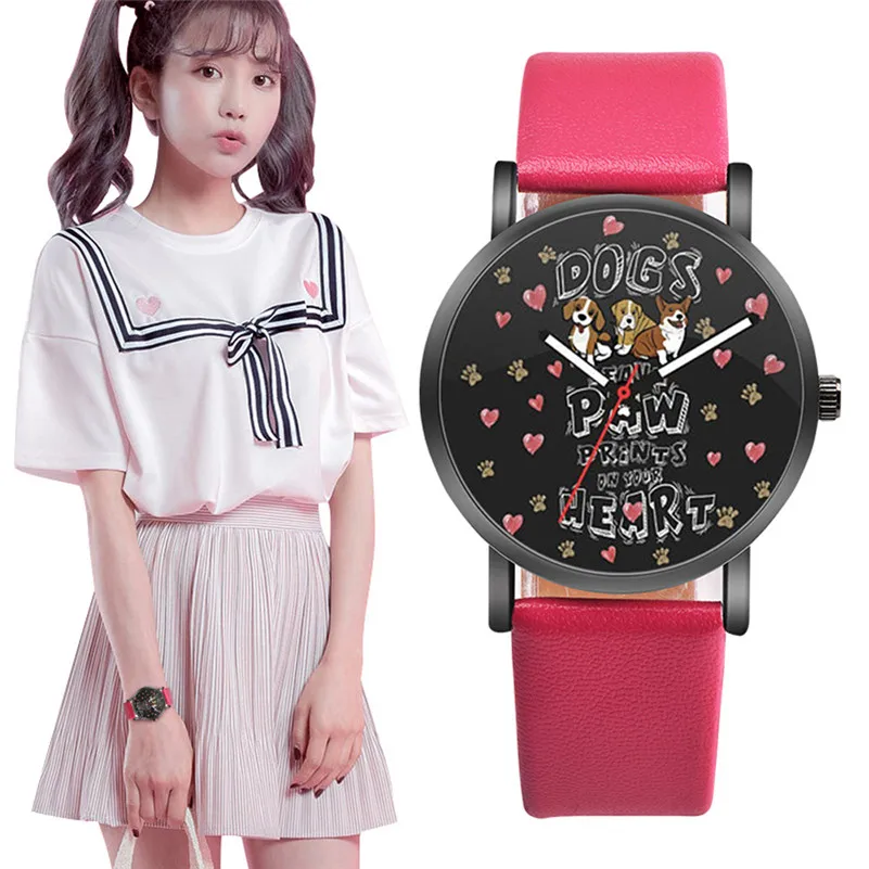Newly Design Watch Women Leather Strap Cute Girls Animal Colorful Casual Alloy Analog Quartz Round Watch relogio feminino M23 (2)