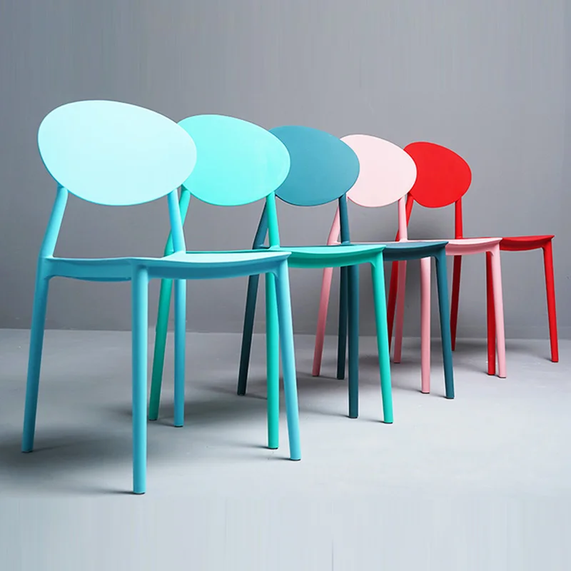 Clearance Modern Home Back Plastic Chair Chinese Craft PP Plastic Restaurant Applicable Dining Chair Leisure Bedroom Study Office Chair 3