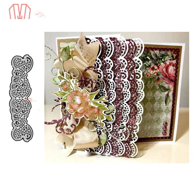 

Mai Filigree Edge Border Lace Metal Cutting Dies Stencils for DIY Scrapbooking photo album Decorative Embossing DIY Paper Cards