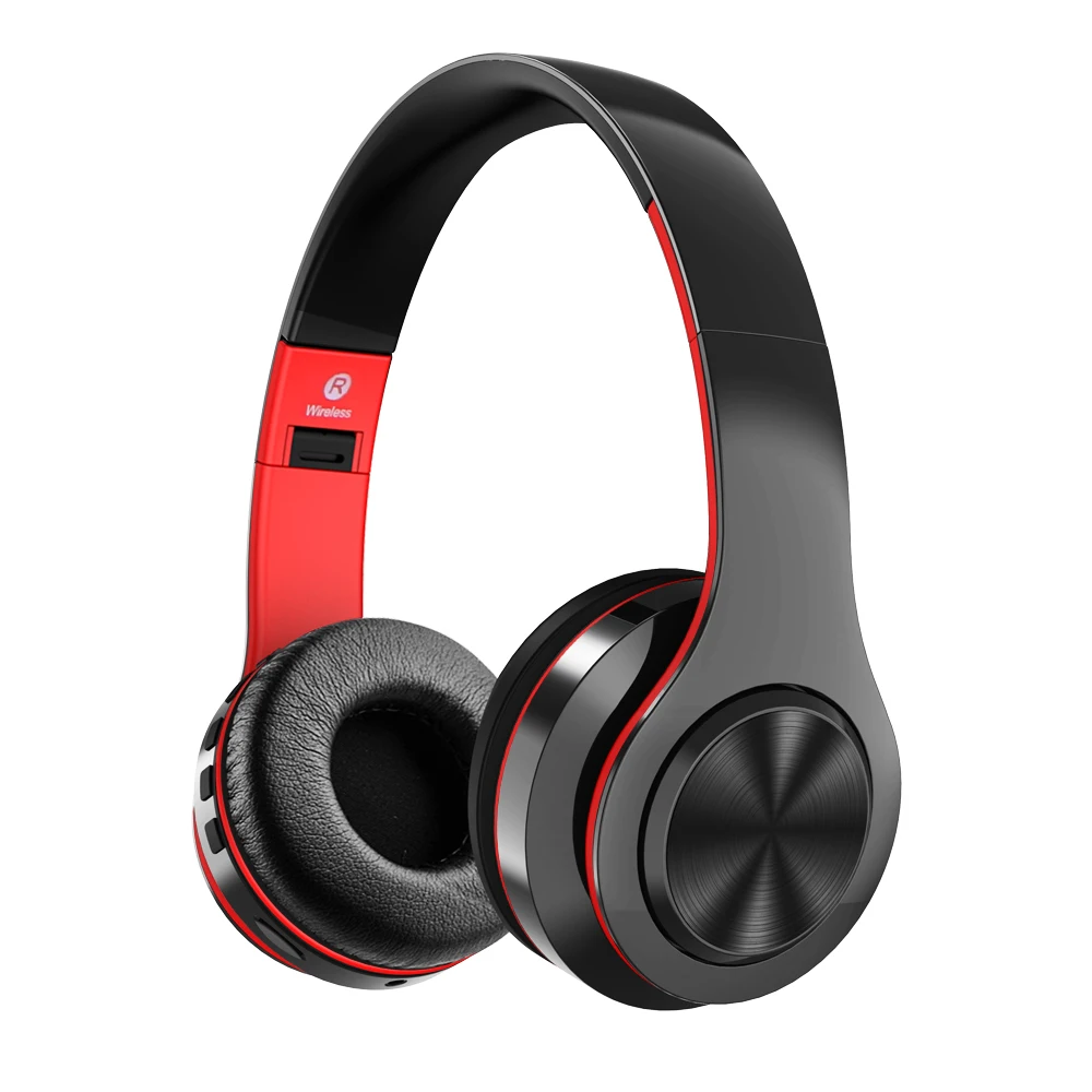 Bluetooth Headphones Active Noise Cancelling Stereo Wireless Headset with TF Card Input, Aux line, Soft Earmuffs, Built-in Mic