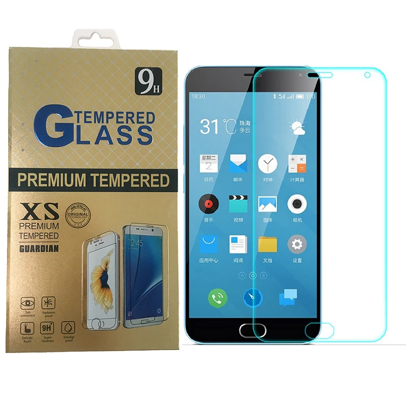 9H 0.26mm 2.5D Tempered Glass screen protector for Meizu M2 Note Meizu Note 2 M2 mini M3 Note MX5 MX4 Pro 6 Guard Film Protector