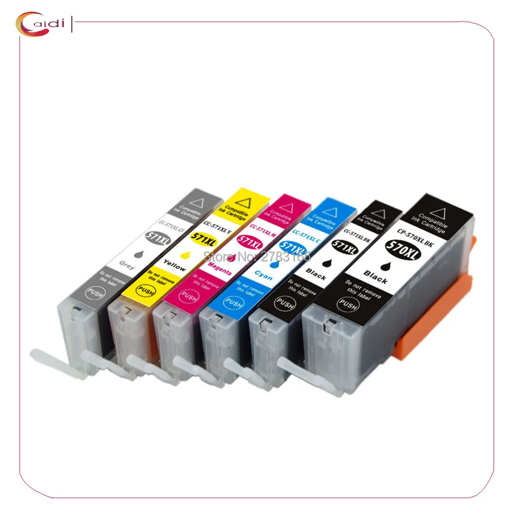 6Pack Compatible Canon PGI 570 PGBK CLI 571 ink cartridge For canon PIXMA MG7750 MG7751 MG7752