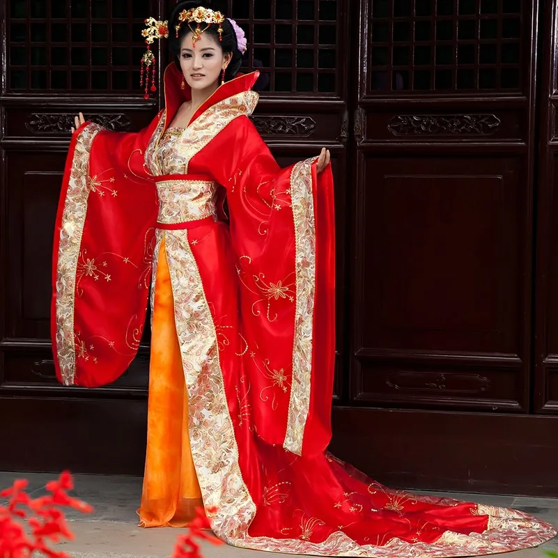 Costume Tang Dynasty Women Hanfu Costume Bride Wedding Dress