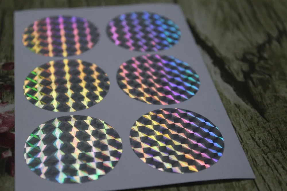 3.8cm Silver Hologram round stickers, envelope sealsin Stickers from Home & Garden on