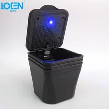 Портативный авто автомобиль бездымного Стенд цилиндр Подстаканник Пепельница с синий светодиодный светильник(черный) по HK post air