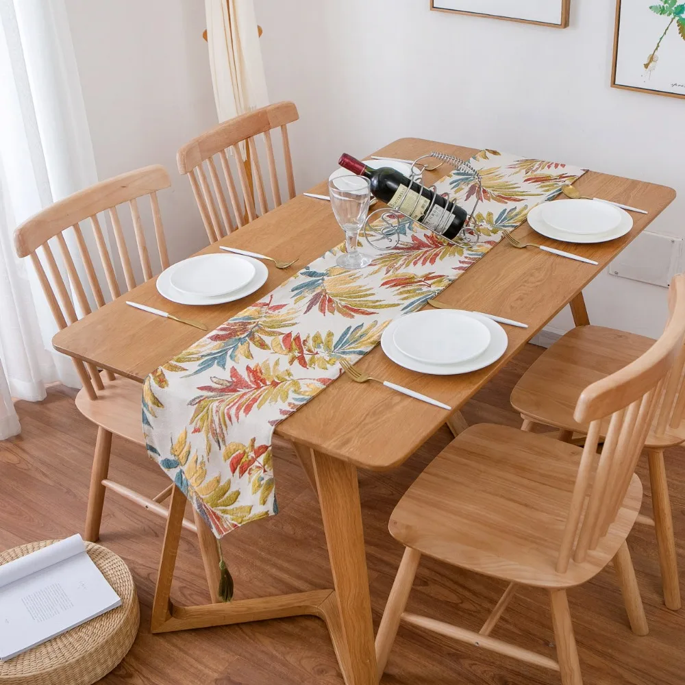 

Modern Table Runner chemin de table Table Runners for Wedding Party Palm Leaf camino de mesa tafelloper Wedding Table Runner
