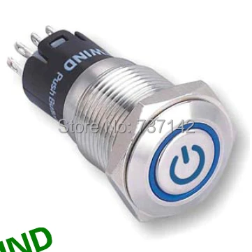 

(Hot !) Power symbol metal push button switch with lock(16mm,PM162F-11ZET/B/12V/S/IP65 with power symbol,CE,ROHS)