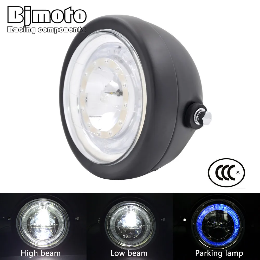 

BJMOTO Universal Motorcycle Headlight Headlamp Fog Light Lamp High/Low Beam Led Lights For Honda Yamaha Suzuki Kawasaki Chopper