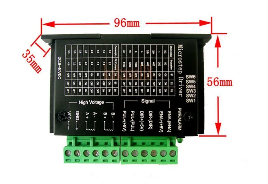 

Single Axis 4A TB6600 Hybrid Stepper Motor Driver Controller 12V 24V 2/4 Phase
