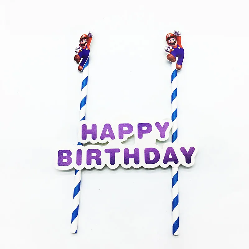 1 компл./лот тема &quotСупер Марио&quot торт выбора ко дню рождения флаг Mario Bros флажки