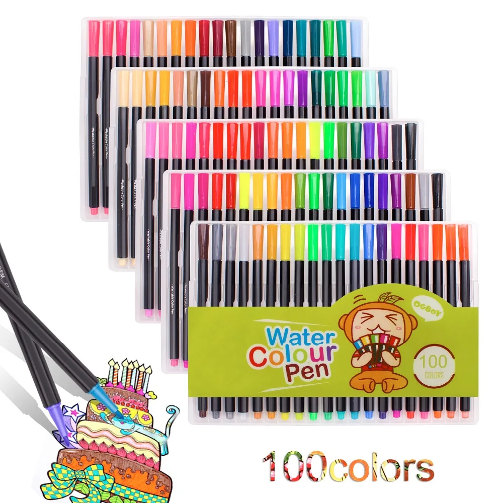 

60/100 Color Watercolor Markers Sketch Markers hild safe & non-toxic.Marker for Art Drawing Coloring Decorating for Adult n Kids