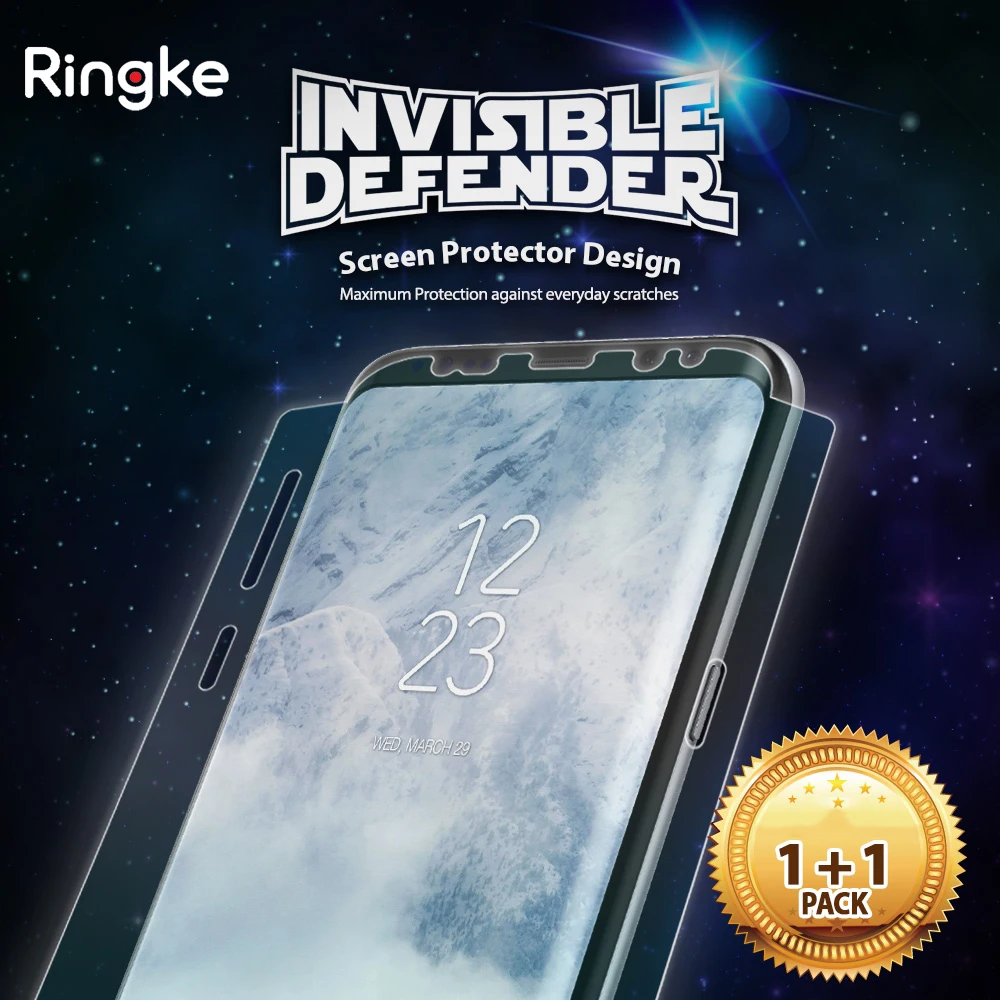 

Ringke Full Coverage Screen Protector for Samsung Galaxy S8/S8 Plus Invisible Defender Super Thin HD Clearness Film