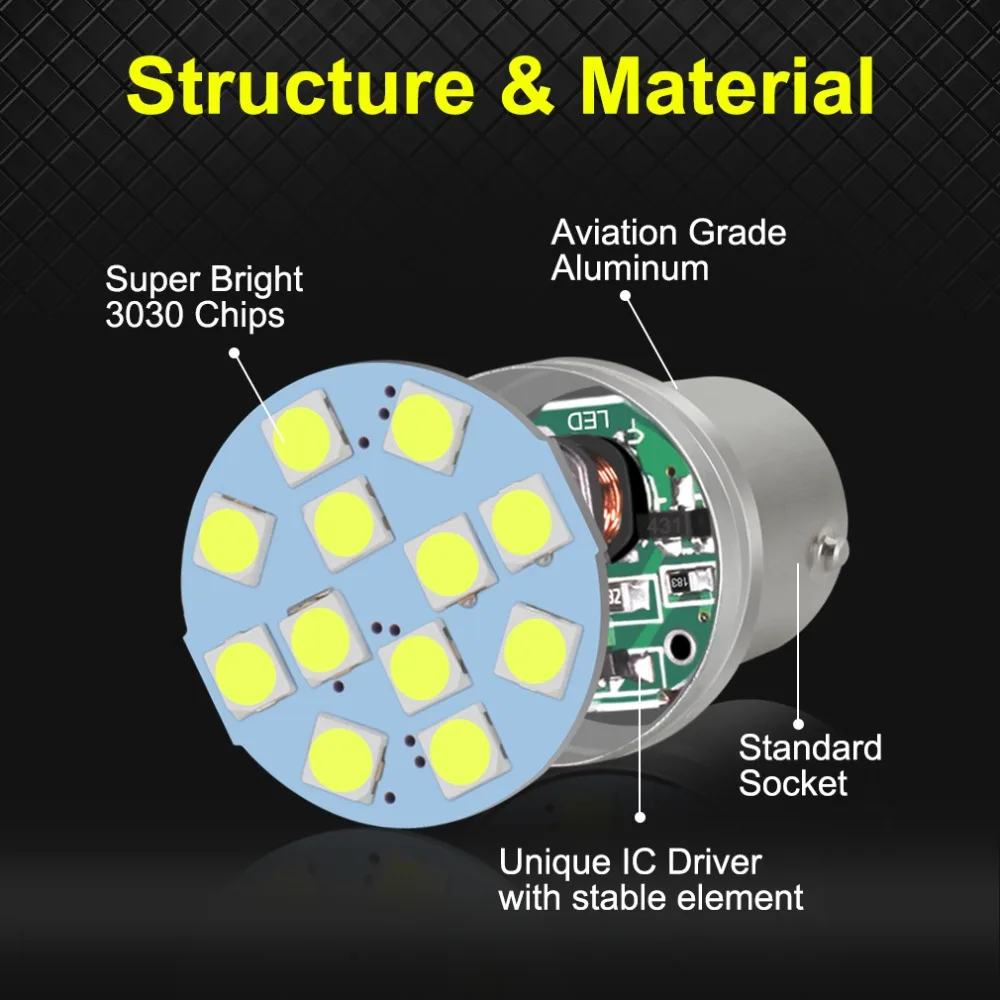 2 шт. 1156 BA15S P21W R5W светодиодный Белый противотуманный задний поворот 3 Вт 12SMD 3030 светодиодный чип светодиодный Автомобильный авто светильник лампа Запасной светильник s автомобильная лампа