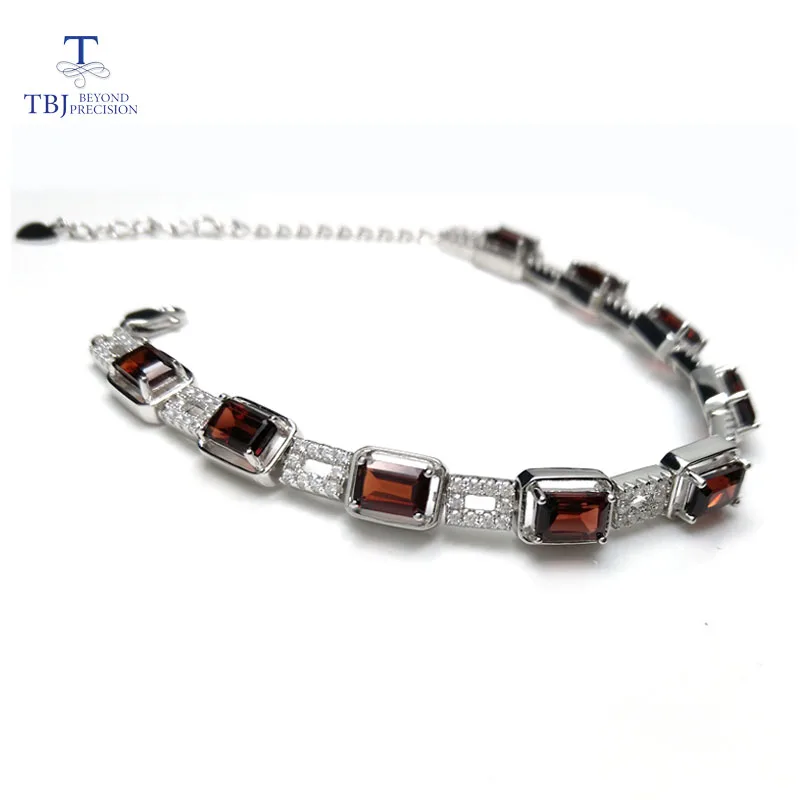 TBJ Стерлинговое Серебро 925 пробы ослепительный 5ct красный гранат из Мозамбика