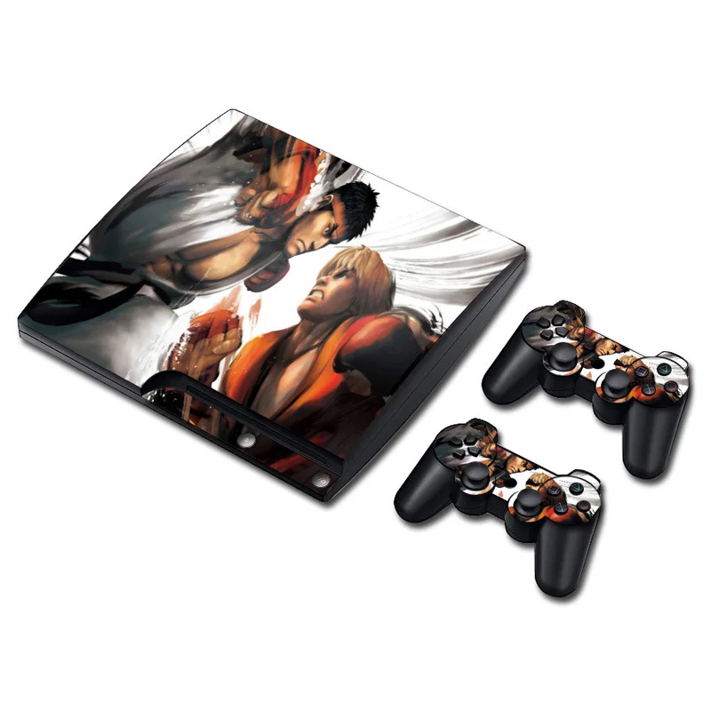 

free drop shipping Cool top quality skin decal sticker for ps3 slim accessories console and Dualshocked Control#TN-P3Slim-3298