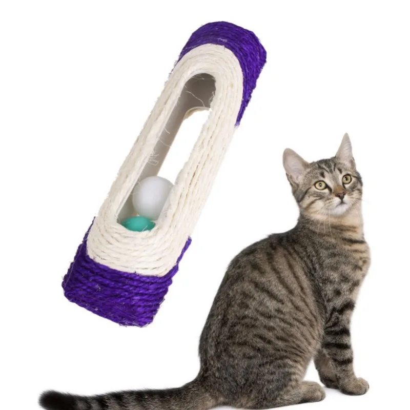 

Animal Supplies Pet Cat Kitten Kitty Toy Long Rolling Scratching Toys Ball Sisal Scratch Post Trapped Ball Training Tool 1 Pcs