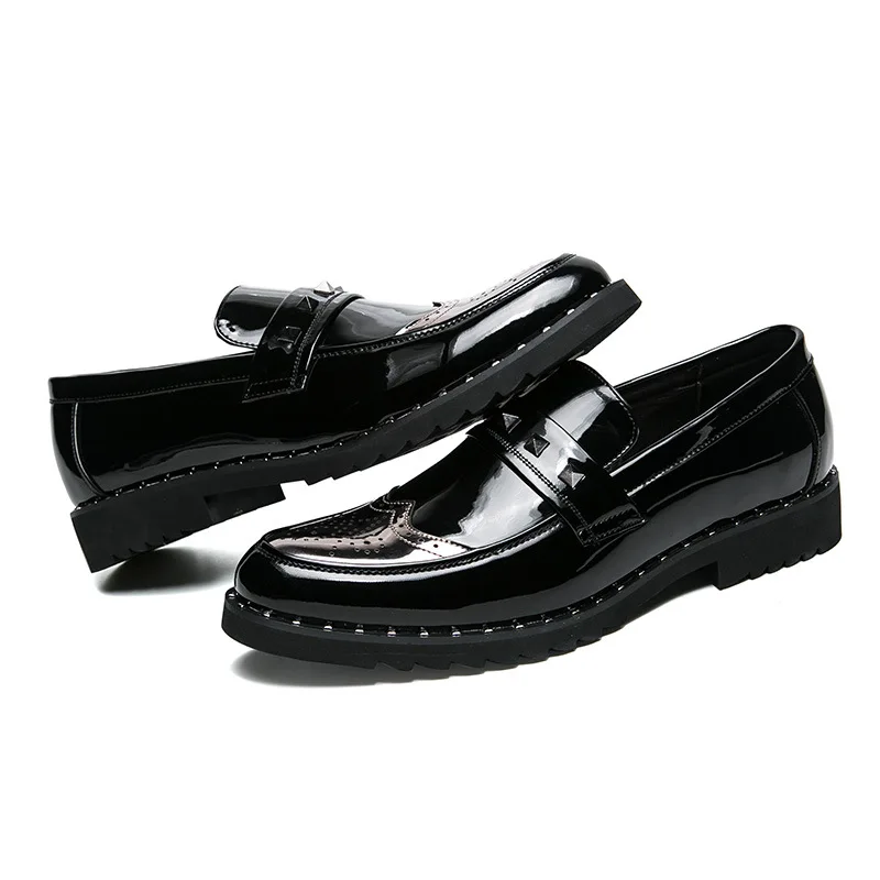 Casamento c2silver Mens c3gold Rebite Sapatos c3black Partido c1silver Dos Moda Rock Para C1balck Formal c1gold c3silver Do Punk Vestido c2gold c2black Brogue Microfibra 2018 Novos De Couro Homens Apartamentos fSqnZxwTnE
