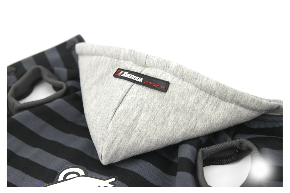2018 Pet Dog Coat Jacket Autumn&Winter Dog Clothes For Small Medium Dogs Thick Cotton Coat Black Striped Bear Pattern Hoodie XXL 306