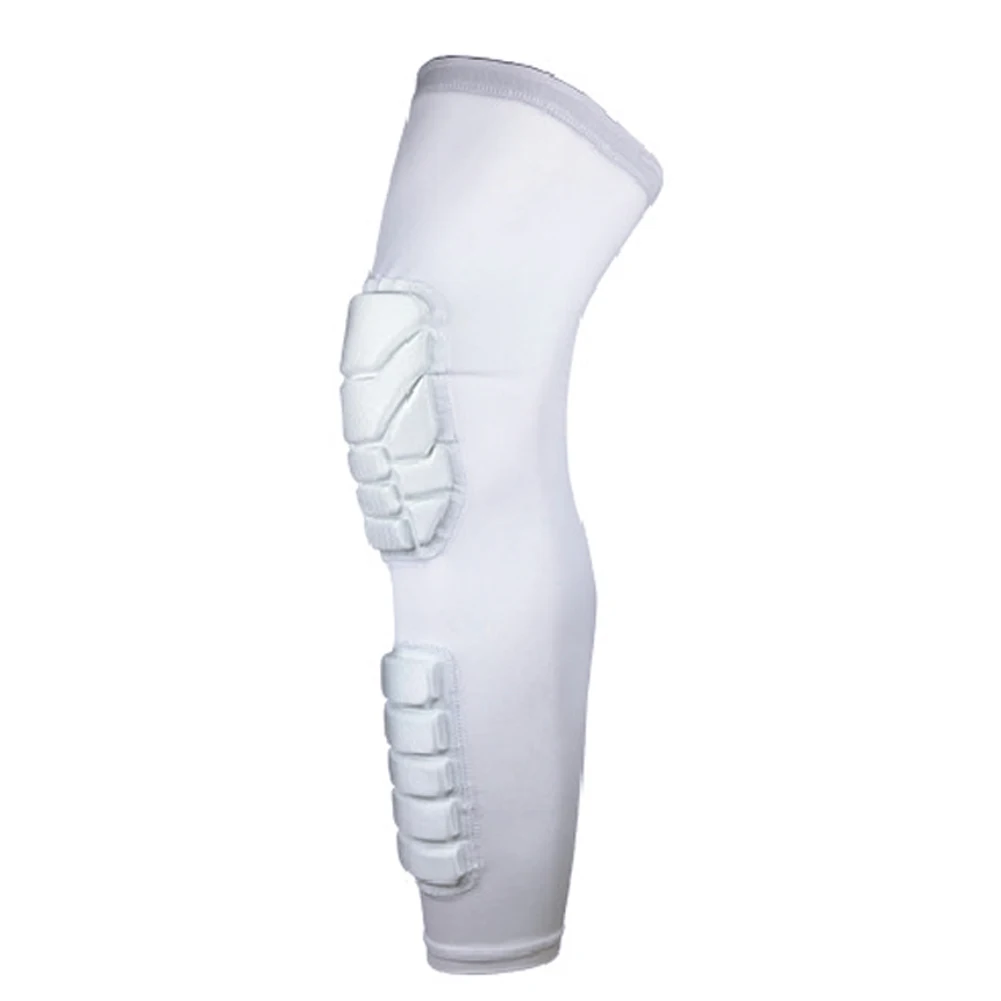 Crashproof баскетбольная ножка колено с длинным рукавом для спортзала ноги взрослый коврик протектор снаряжение - Цвет: Белый
