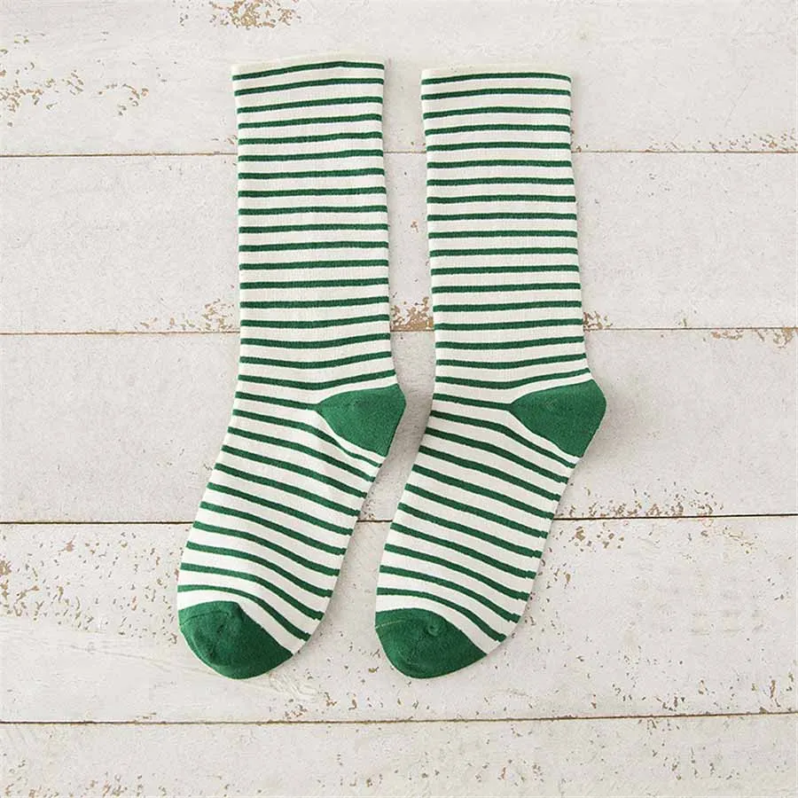 1 Pair Women Socks New Autumn Winter Japanese Fashion Harajuku Colorful Striped Socks Medias Cotton Thick Warm Long Funny Socks support socks for women