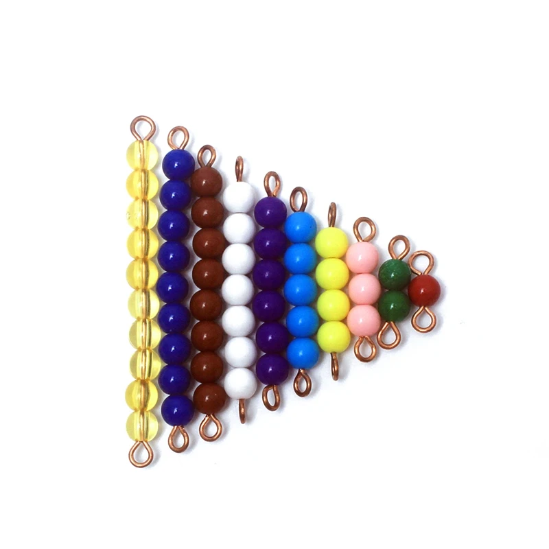 

Baby Montessori Mathematics Materials Wooden Colorful Beads Number 1-10 Preschool Kids Learning Counting Toddlers Education Toy