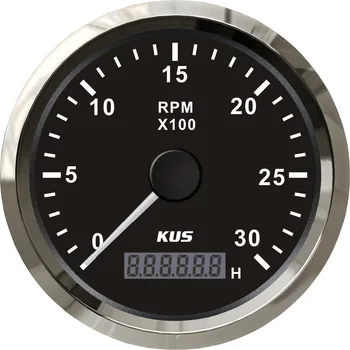 

KUS 85mm VDO Analog Autometer Marine Tachometer RPM Gauge 3000RPM With Hourmeter 12V/24V With Backlight