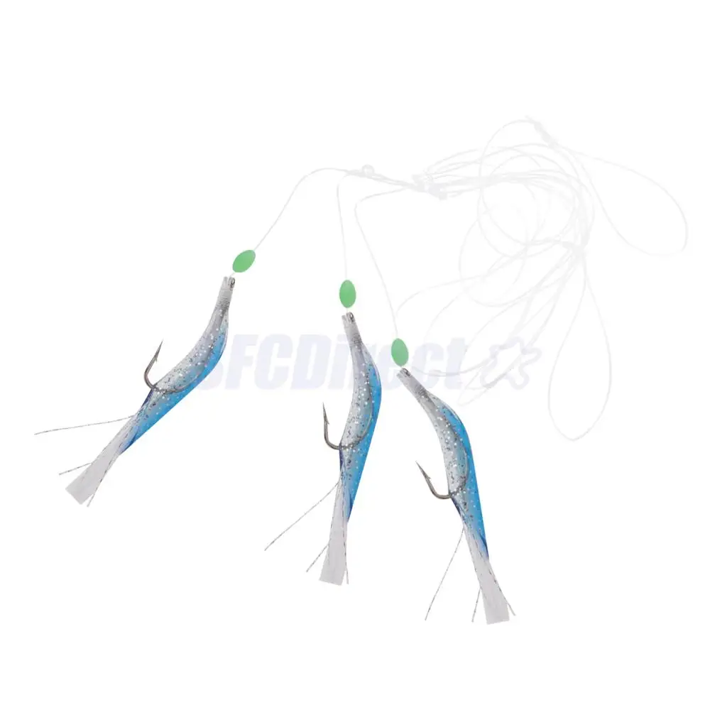 Fishing Rigs Lures Fish Skin Bait Flasher Sabiki Rigs Barrel Swivel with Hook 2/0