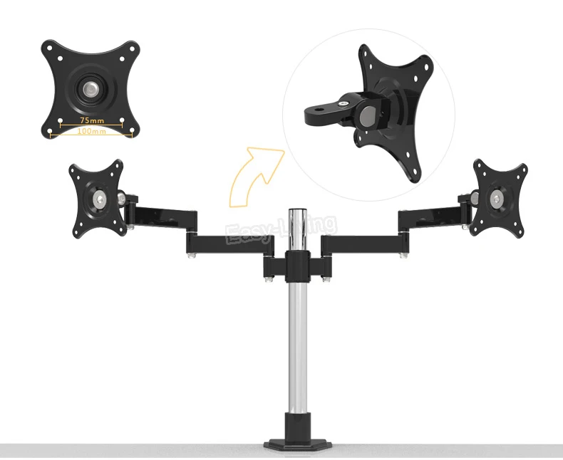Desktop Dual LCD Computer Monitor Holder 360degree