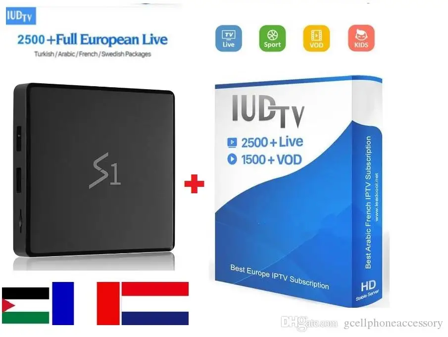 S1 (1+8)1 Year Code iptv IUDTV TV Box Smart Android 8.1 Media Player Mini TV channel IPTV Set Top TV Box