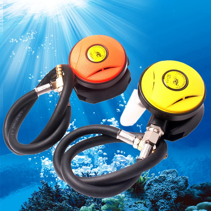 

Yellow/Orange 2nd stage adjustable regulator Explorer Diving Divetwo diving regulator stage octopus Hookah with mouthpiece