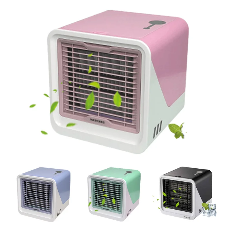 

4 Color Mini USB Air Conditioner Portable Air Cooler Humidifier Purifier LED Light Desktop Air Cooling Fan Air Fan Office Home