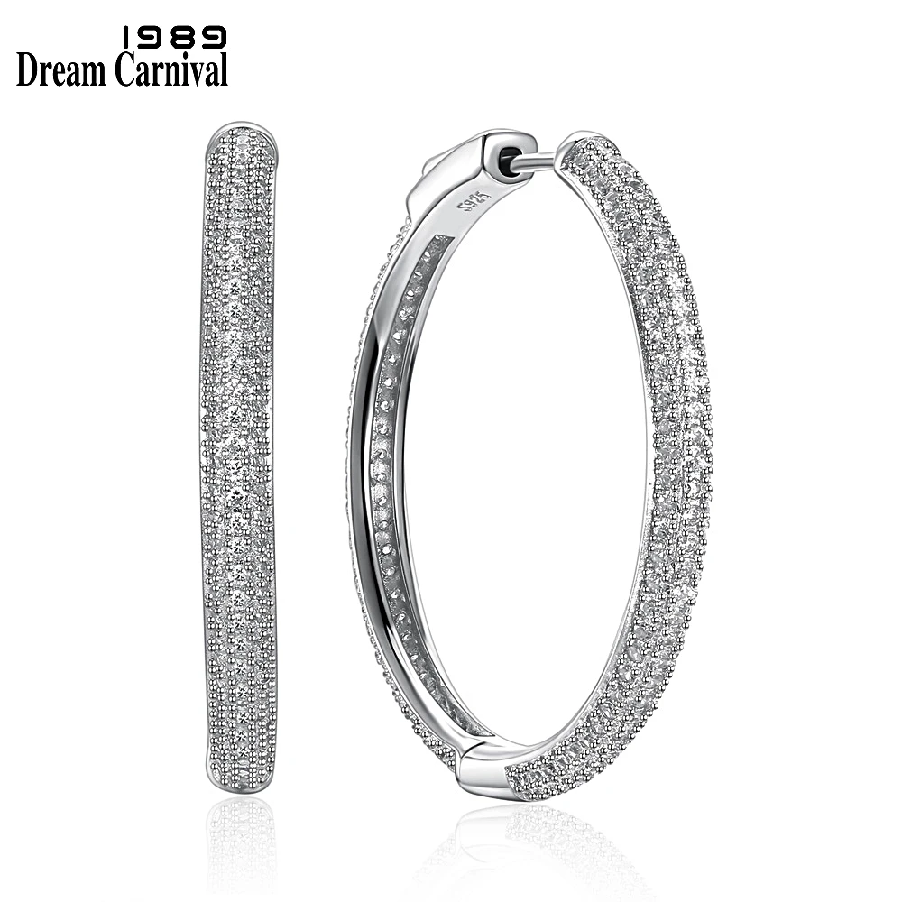 

DreamCarnival1989 Direct Sell Genuine 925 Silver Hoop Earings for Women New Year Holiday Fashion Jewelry Gift Wholesale SE13972R