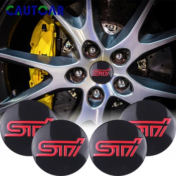 

4pcs/P 56MM Car-Styling STI Emblems Car Wheel Center Hub Caps sticker For SUBARU LEGACY Forester Outback Impreza STI