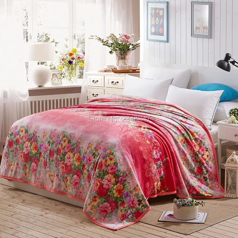 Aliexpress Buy Red Flora Soft Warm Microplush Faux Mink Interesting King Size Blankets And Throws Aliexpress Buy Red Flora Soft Warm Microplush Faux Mink Interesting King Size Blankets And Throws