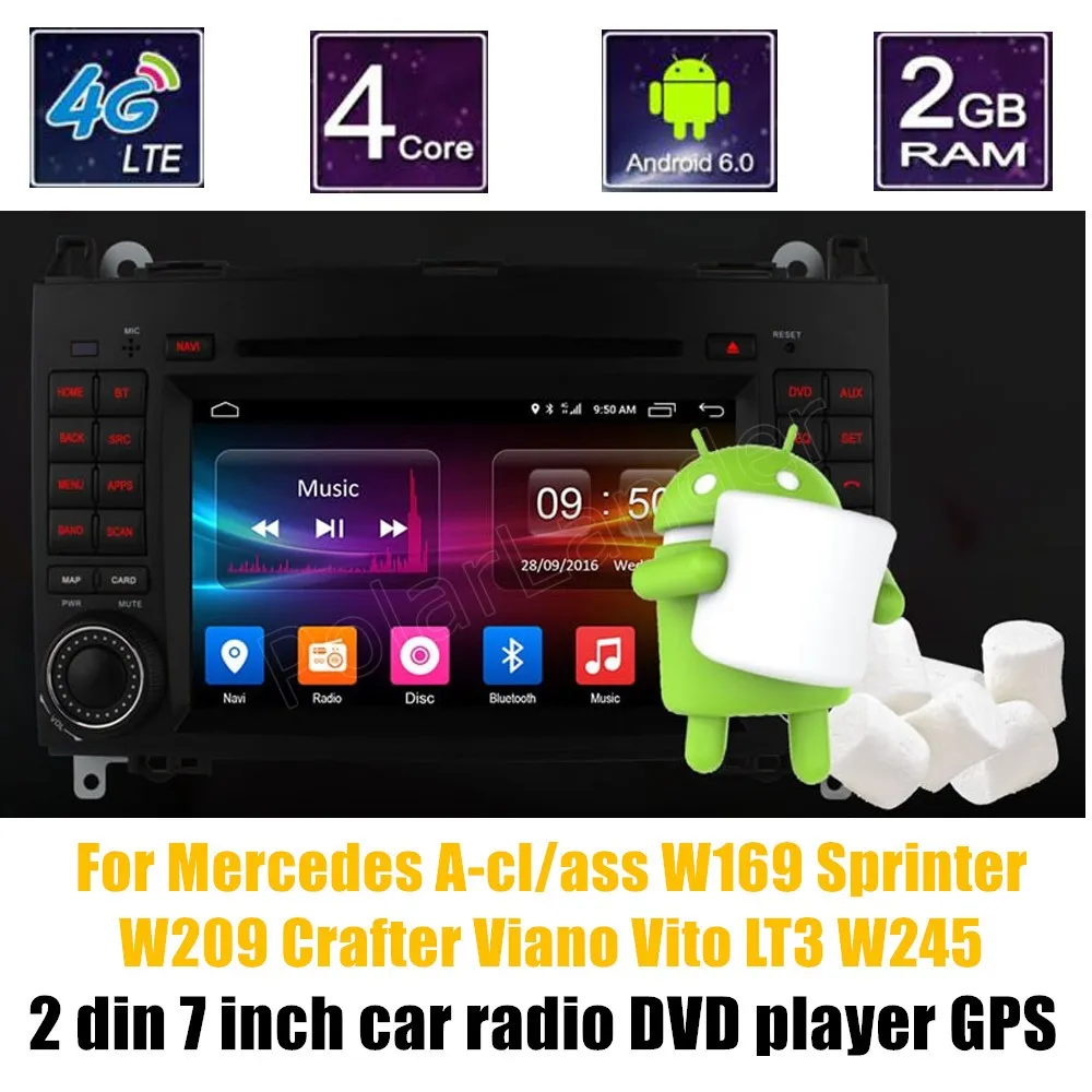 steering wheel control Android 6.0 Car DVD Player For BENZ A class W169