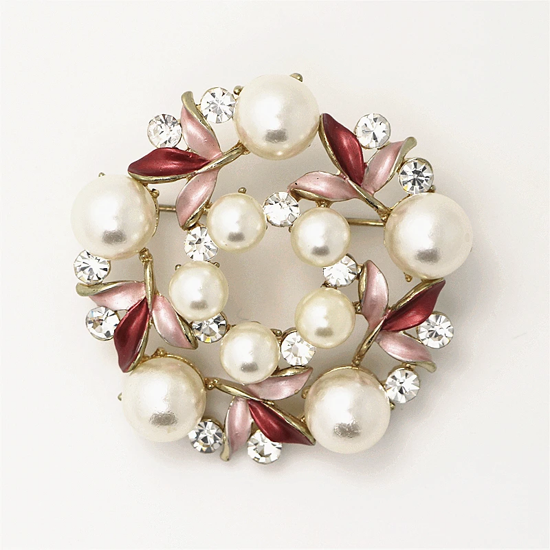 OneckOha Fashion Pearl Flower Brooches Wedding Bridal Brooch Pin