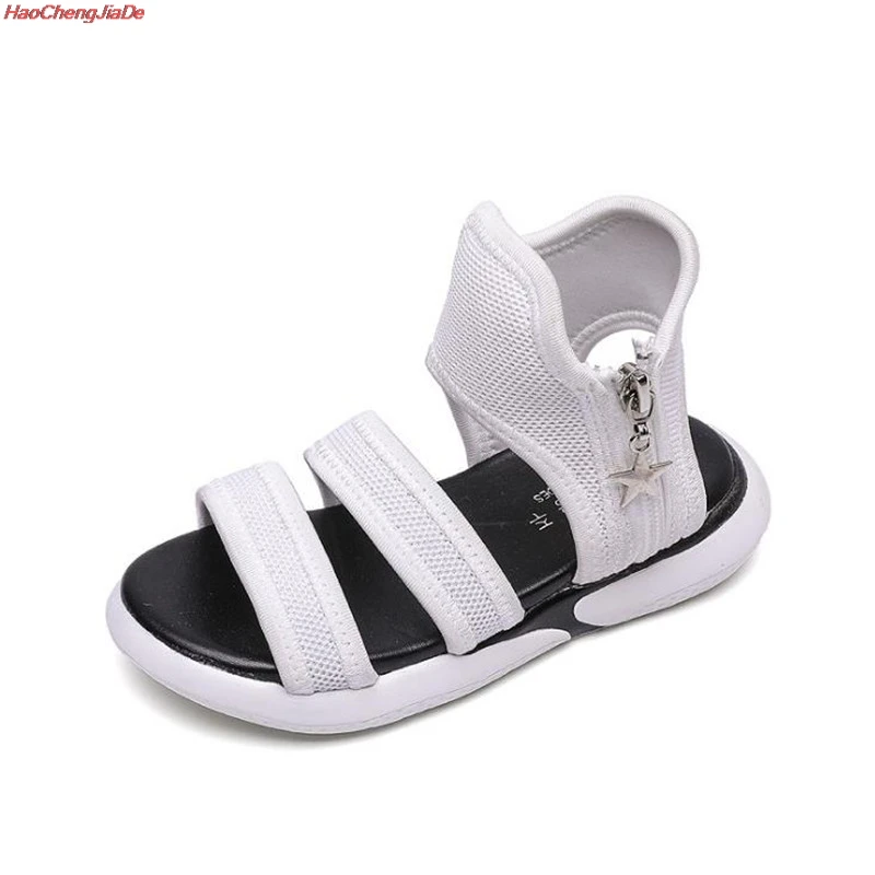 

HaoChengJiaDe summer new Korean children shoes fashion girls sandals baby princess student Roman shoes soft beach shoes 26-36