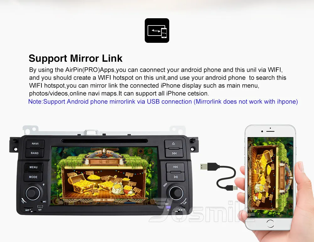 Clearance Josmile Car Multimedia Player 1 Din Car Radio For BMW E46 M3 Rover 75 Coupe Navigation 318/320/325/330 GPS DVD Touring Hatchback 2