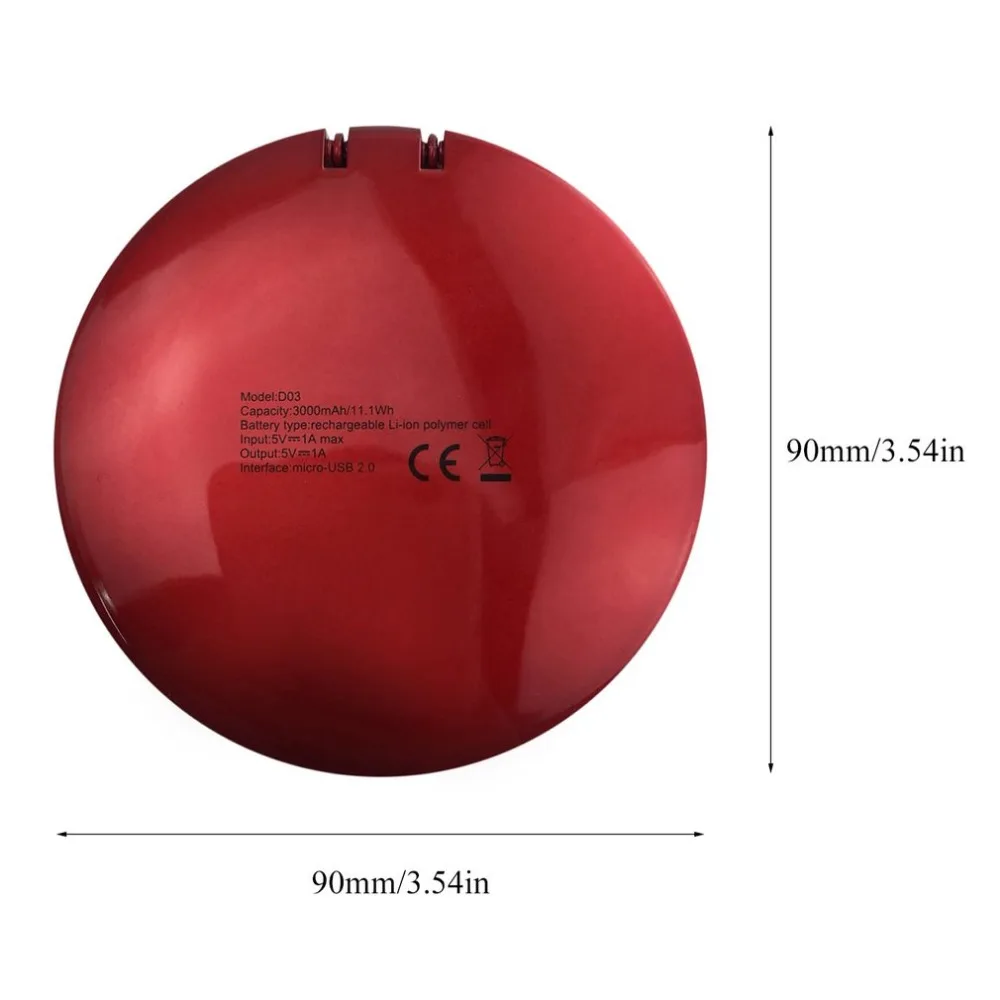 Милая Двусторонняя Светодиодная лампа маленького размера с подсветкой для макияжа лица, компактное складное косметическое зеркало для