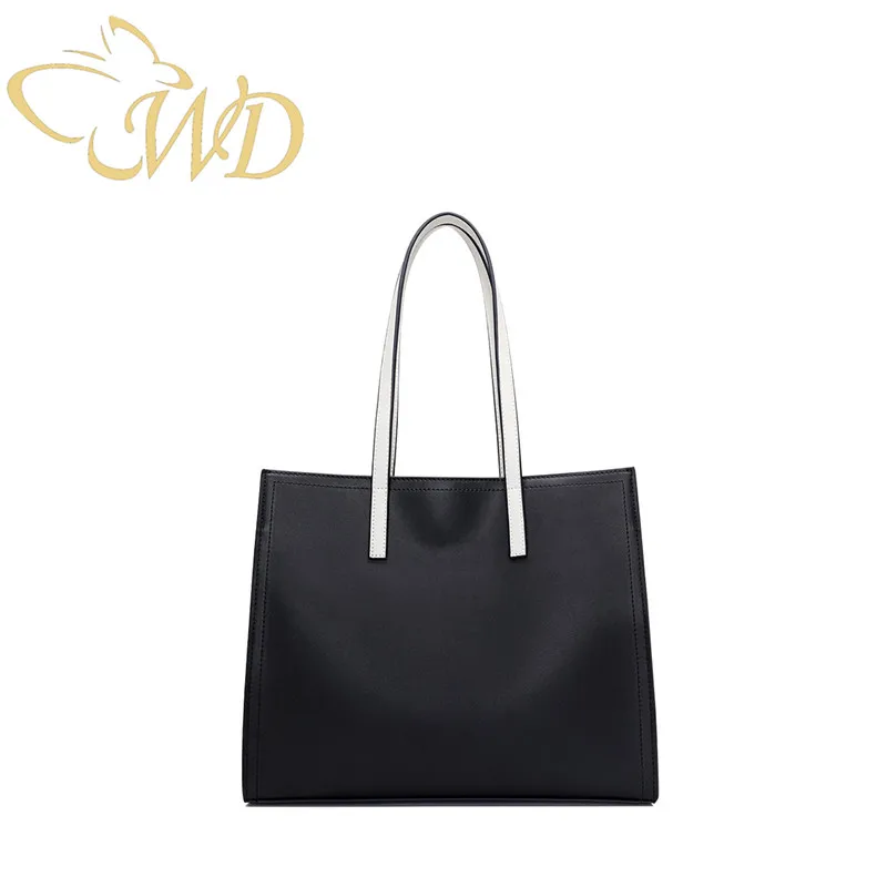 

New Leather Handbags 2019 Portable Women Tote Bag Messenger Fashion First Layer Cowhide Simple Tide Female Autumn and Winter