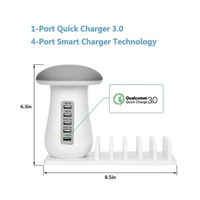 1pc doca de carregamento 5 porta usb