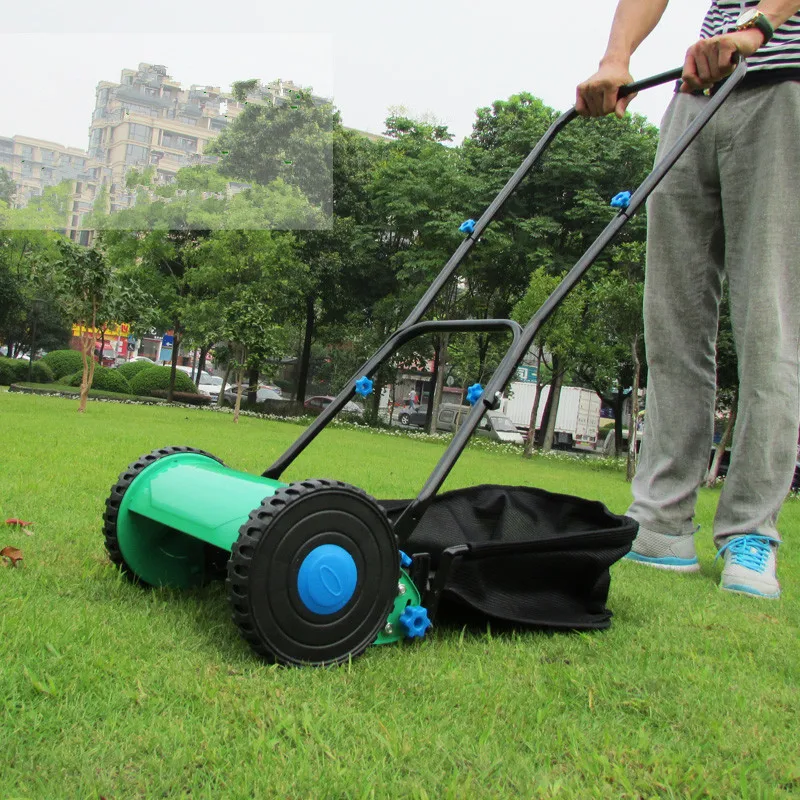 1Pcs Hot 12 Inch Unpowered Hand Push Reel Household Lawnmower With