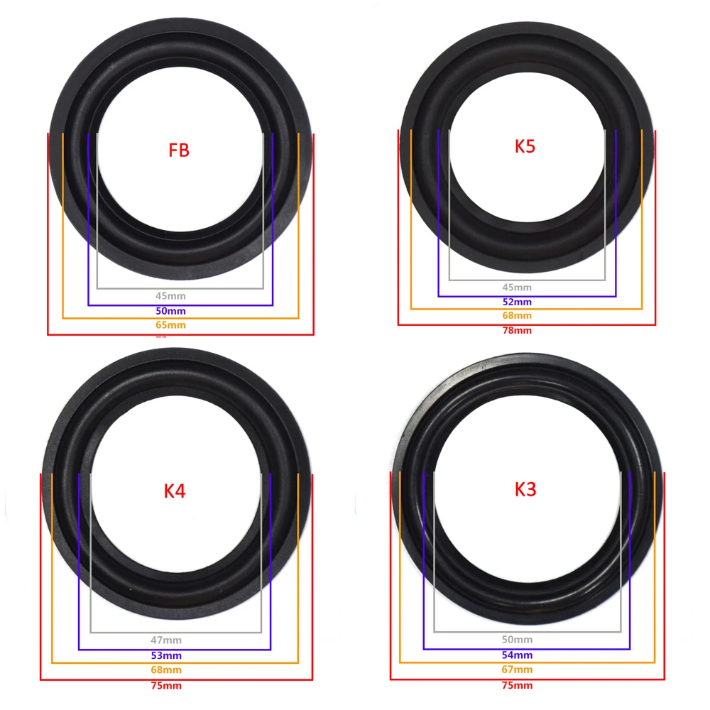 3-дюймовый Динамик резиновый уплотнитель кромки НЧ-динамик для ремонта с подворачивающимся краем сабвуфер кольцо DIY Repair аксессуары Динамик подвеска