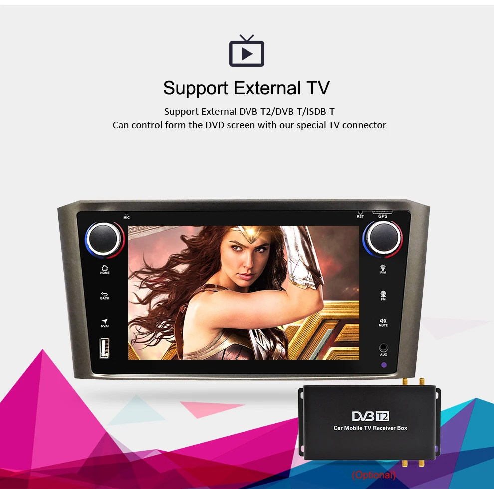 Top Android 9.0 IPS 2G RAM Car DVD Stereo Player For Toyota Avensis/T25 2003-2008 Car PC Head 1 Din GPS Navigation Video Multimedia 3