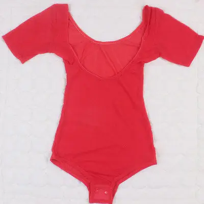 Женский боди для танца живота, нижняя рубашка, топы, Цельный купальник, Одежда для танцев с длинными рукавами - Цвет: Red short sleeves