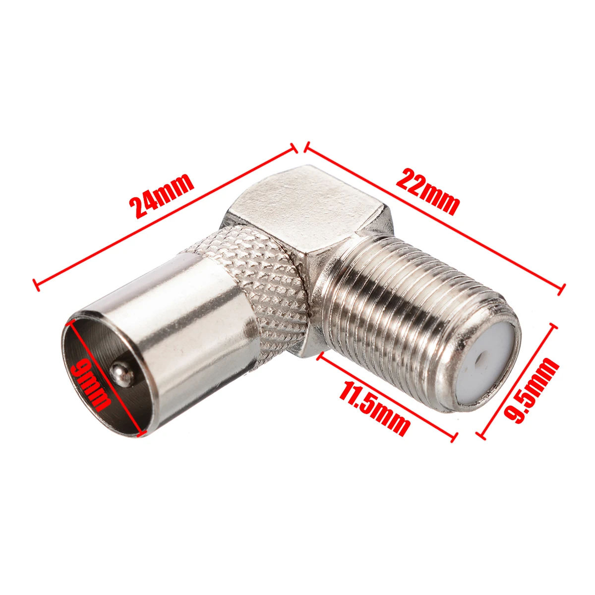 5Pcs/set 90 Degree Right Angled TV Aerial Antenna Cable Connectors RF Coaxial F Female to Male Plug Connector Adapter