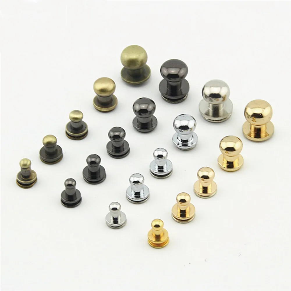 Round Head Nail Rivet Bag Stud Screws Back Copper Leather Belt Craft