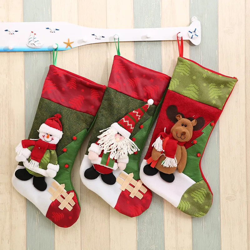 

2019 New Christmas Decoration Sock Bag For Home New Year Cute Shape Christmas Boot Decoration Socks Ornament Party Xmas Supplies